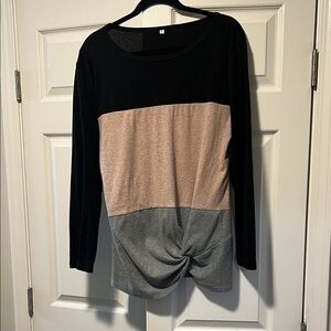 Colorblock Long Sleeve Women's Top